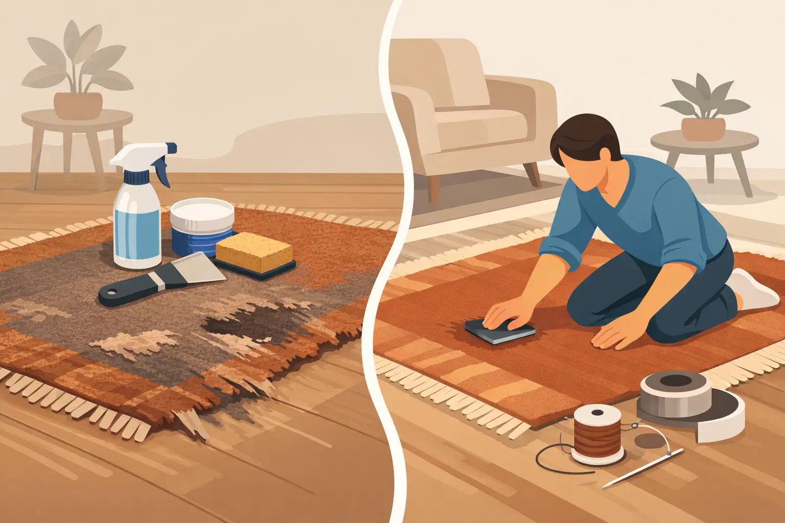 Comment restaurer une carpette abîmée