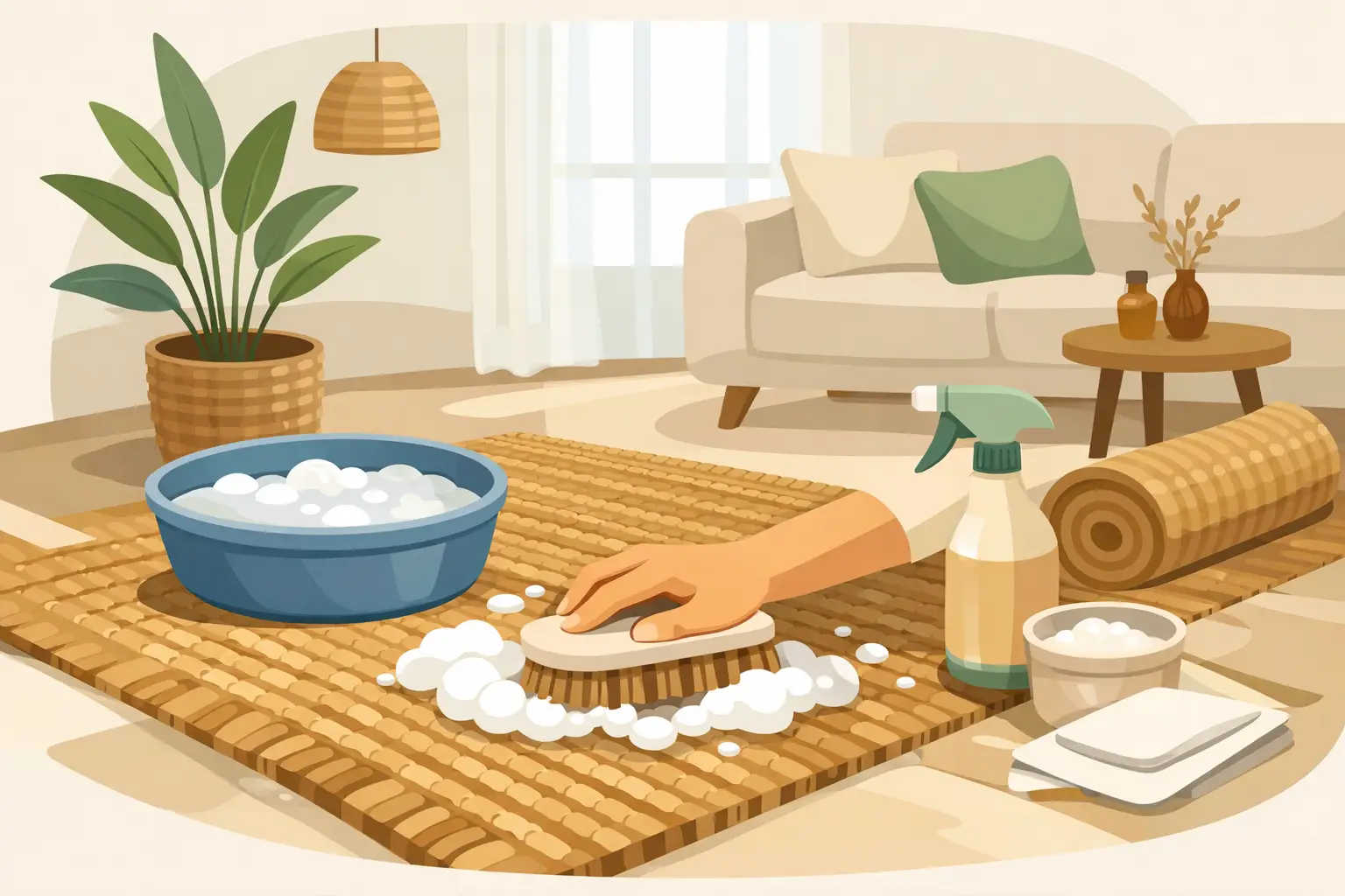 Guide nettoyage tapis fibres naturelles à la maison