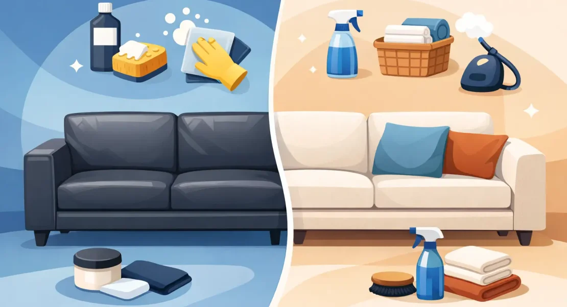 How to take care of leather and fabric sofa?