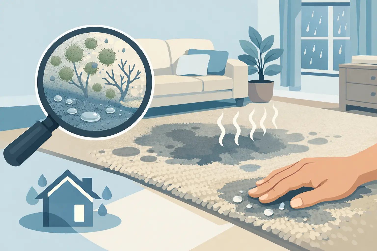 Un tapis humide peut-il moisir ? Les signes