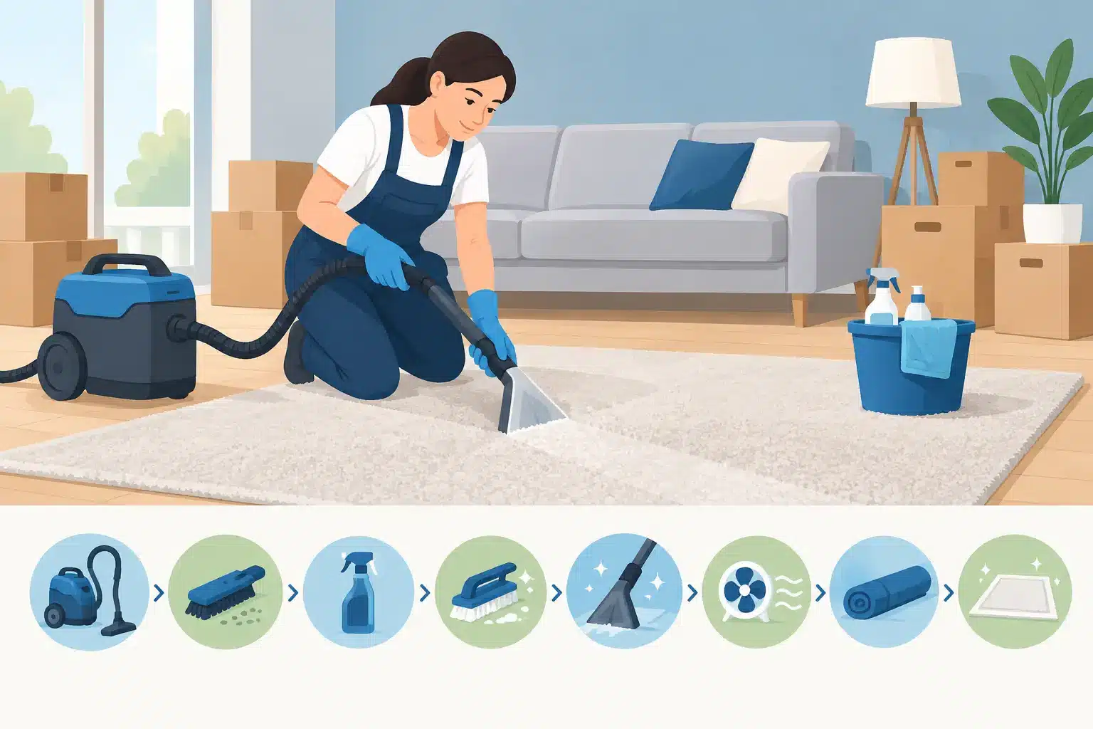 Guide nettoyage tapis après déménagement en 8 étapes Guide nettoyage tapis après déménagement en 8 étapes